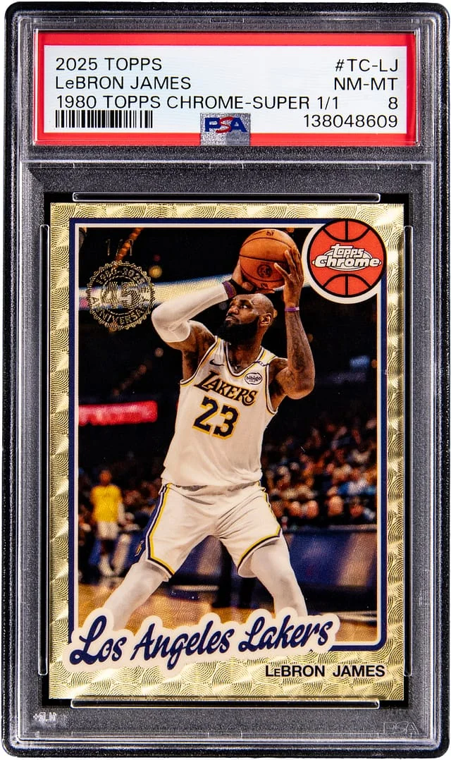 2025-26 Topps LeBron James Silver Pack '80-81 Topps Chrome Basketball SuperFractor #TC-LJ card image