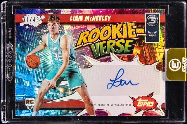 2025-26 Topps Liam McNeely 3 -Verse Autograph #RV-LM card image