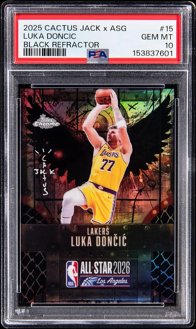 2025-26 Topps Luka Doncic Cactus Jack X ASG Black Refractor #15 card image