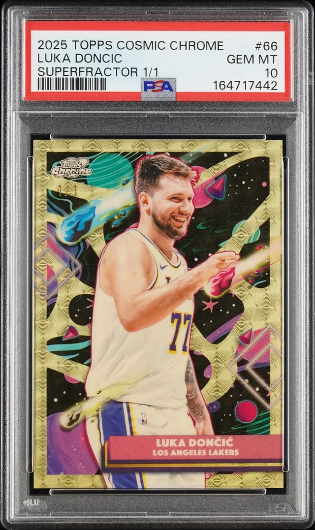 2025-26 Topps Luka Doncic Cosmic Chrome SuperFractor #66 card image