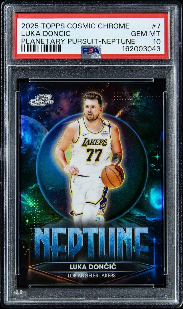 2025-26 Topps Luka Doncic Cosmic Chrome Planetary Pursuit Neptune #7 card image
