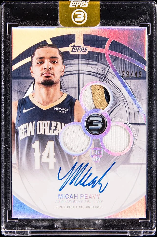 2025-26 Topps Micah Peavy 3 3 Patch Autographs #RPV-MP card image