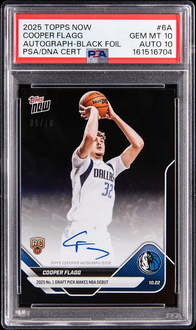 2025-26 Topps Now Cooper Flagg Autograph Black Foil #6A card image