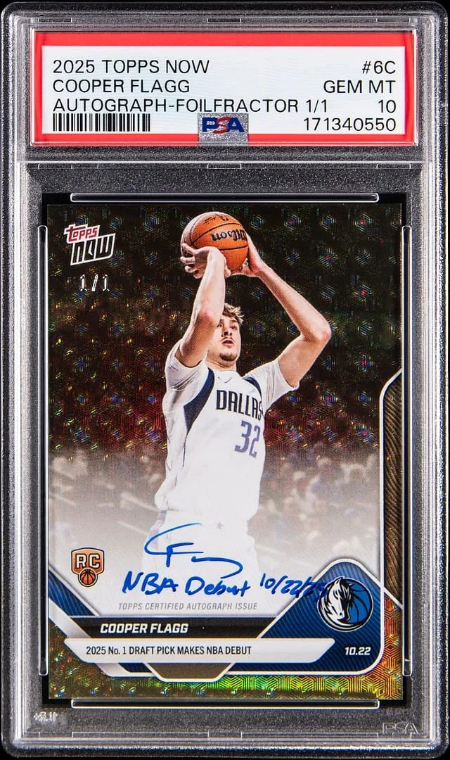 2025-26 Topps Now Cooper Flagg Autographs FoilFractor #6C card image