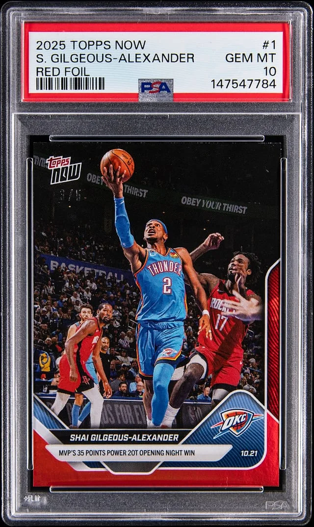 2025-26 Topps Now Shai Gilgeous-Alexander Red Foil #1 card image