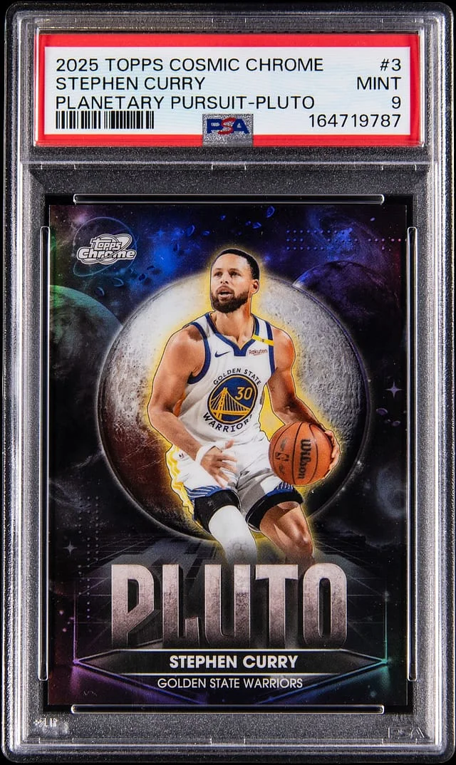 2025-26 Topps Stephen Curry Cosmic Chrome Planetary Pursuit Pluto #PPP-3 card image