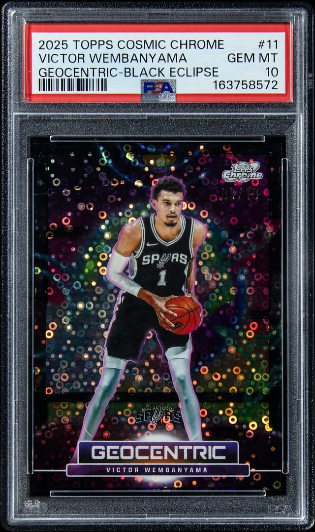 2025-26 Topps Victor Wembanyama Cosmic Chrome Geocentric Black Eclipse #11 card image