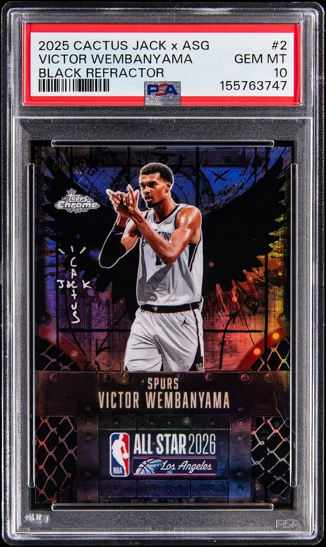 2025-26 Topps Victor Wembanyama Cactus Jack x ASG Black Refractor #2 card image