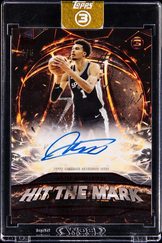2025-26 Topps Victor Wembanyama 3 Hit The Mark Autographs Red #HM-VW card image