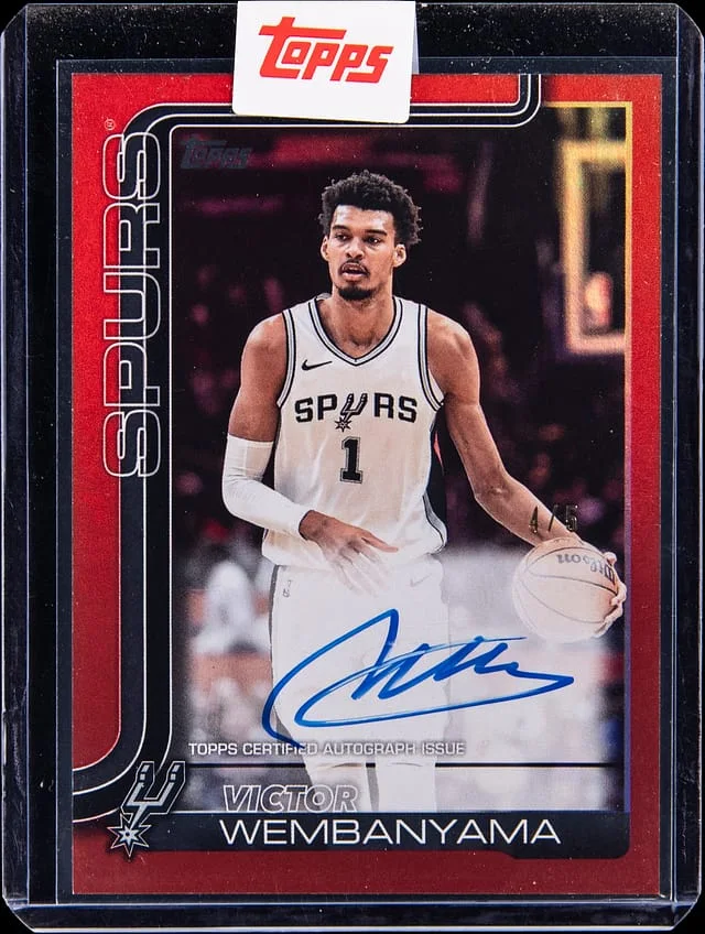 2025-26 Topps Victor Wembanyama Flagship Real One Autographs Red Rainbow #TFRA-VW card image