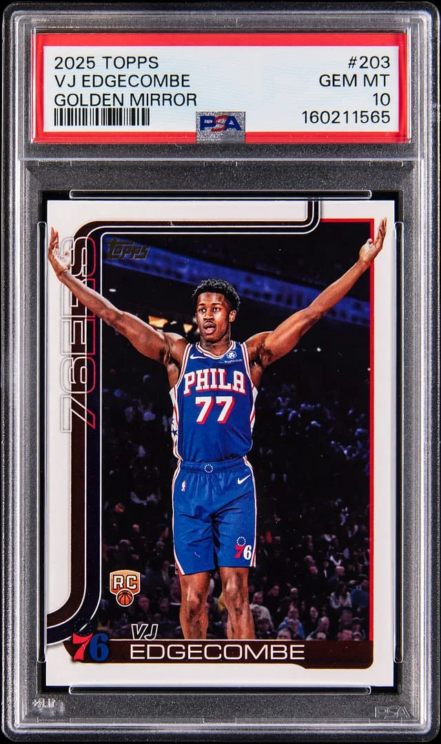 2025-26 Topps VJ Edgecomb Golden Mirror #203 card image
