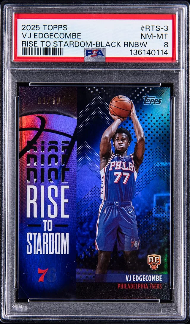 2025-26 Topps VJ Edgecombe Rise To Stardom Black Rainbow #RTS-3 card image