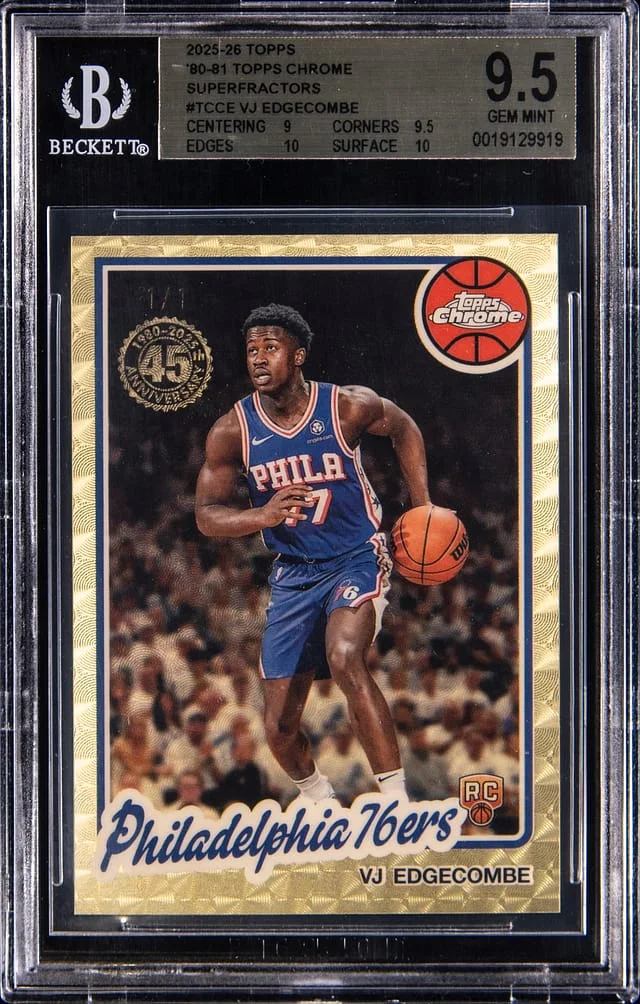 2025-26 Topps V.J. Edgecombe 80-'81 Topps Chrome SuperFractor #TC-CE card image