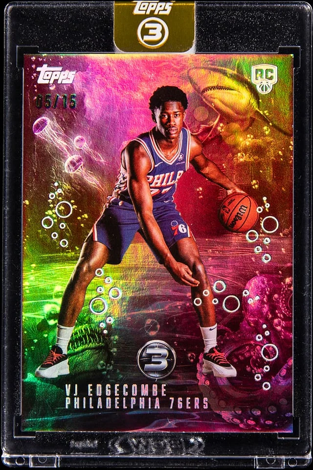 2025-26 Topps VJ Edgecombe - Topps Encased 3 Monsters Of The Deep #MD-18 card image