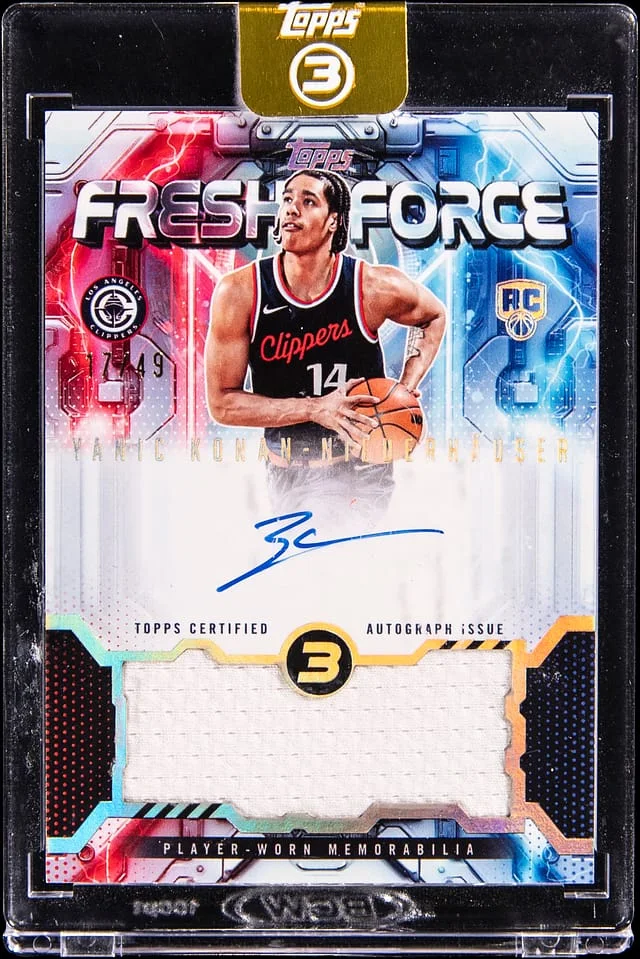 2025-26 Topps Yanic Konan 3 Fresh Force Autograph Relic #FFR-YK card image