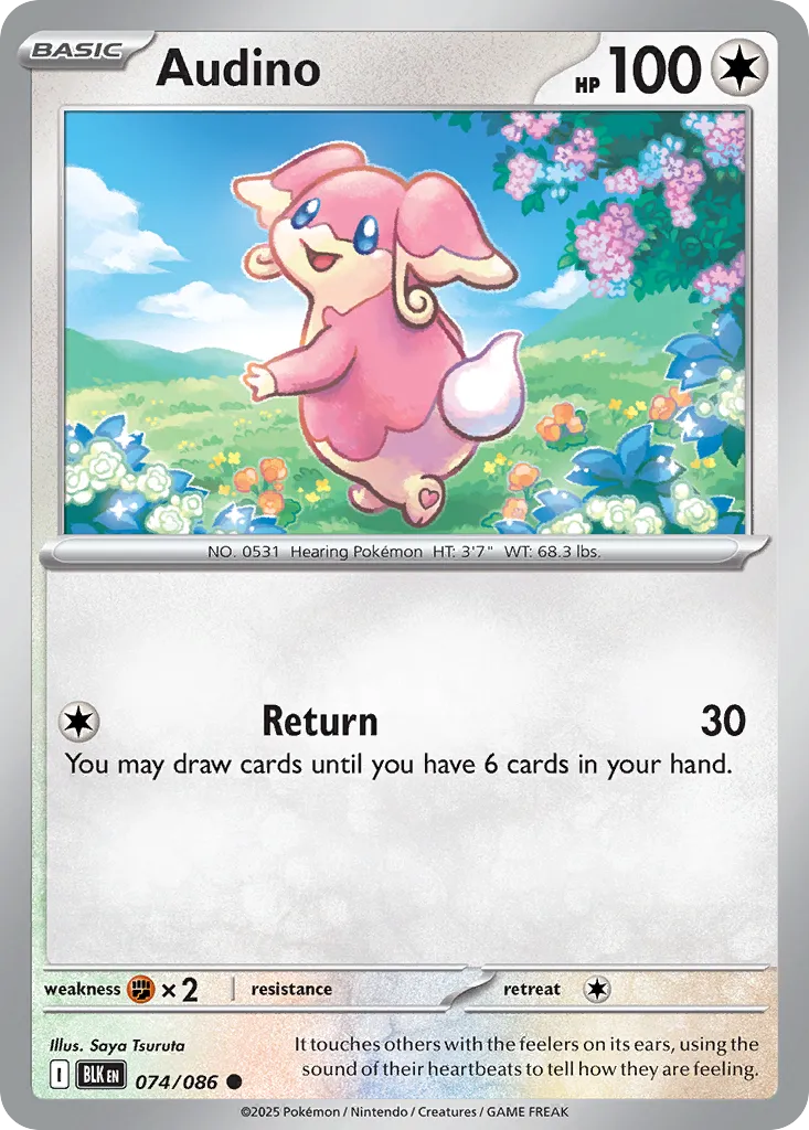 2025 Black Bolt Audino Common #74/86 Common card image