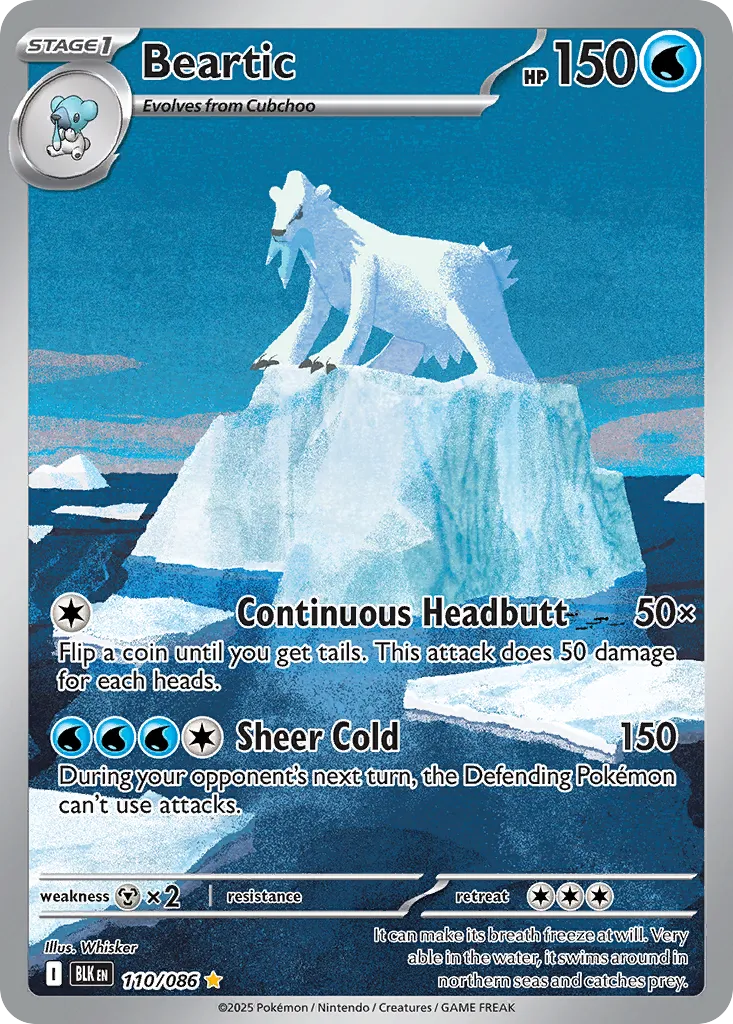 2025 Black Bolt Beartic #110/86 Illustration Rare card image