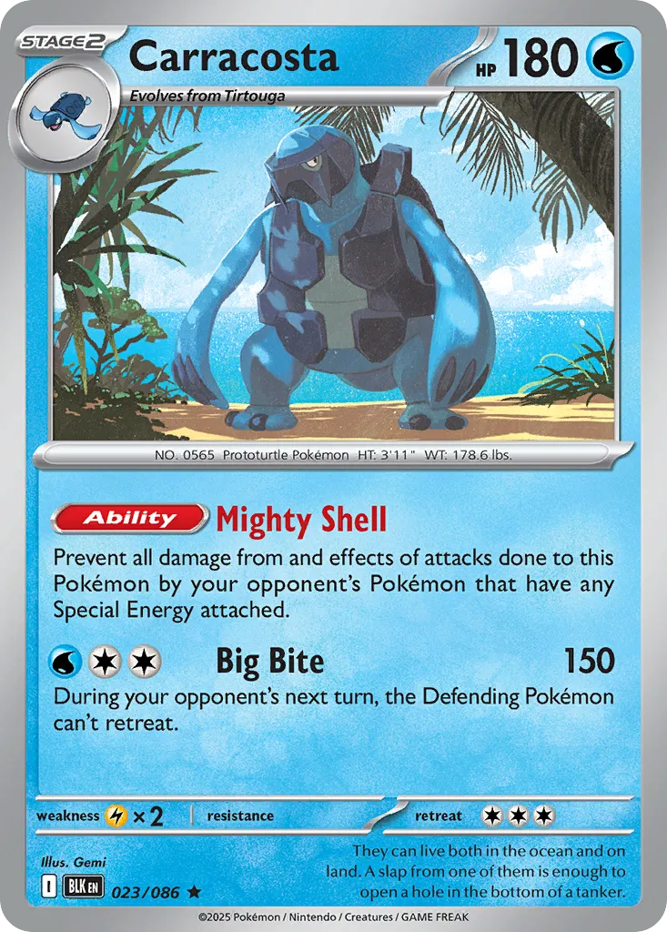 2025 Black Bolt Carracosta Rare #23/86 Rare card image