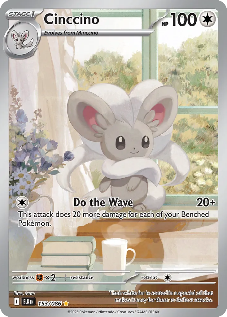 2025 Black Bolt Cinccino #153/86 Illustration Rare card image