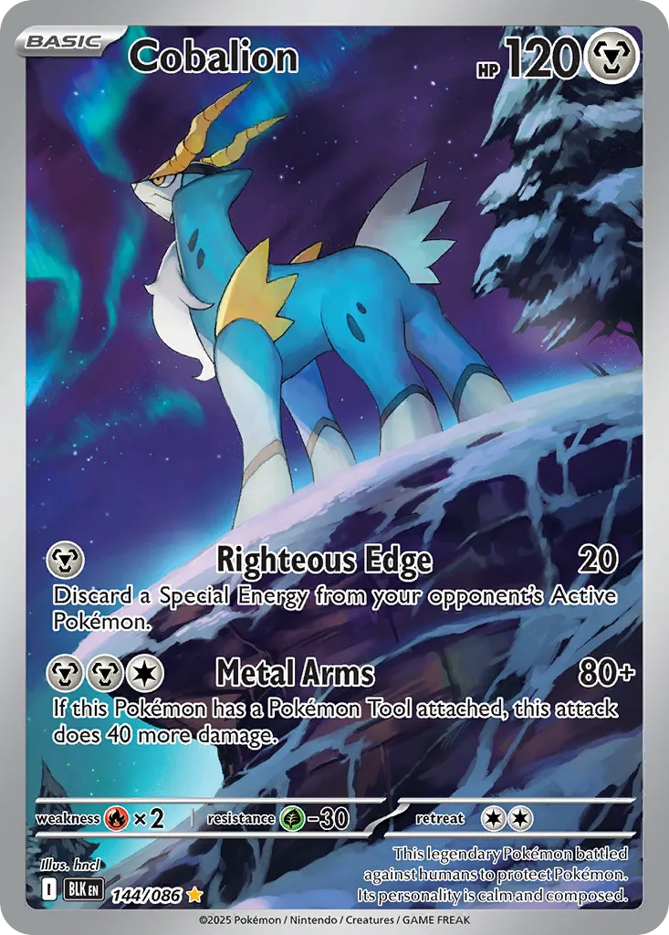 2025 Black Bolt Cobalion Illustration Rare #144/86 Illustration Rare card image