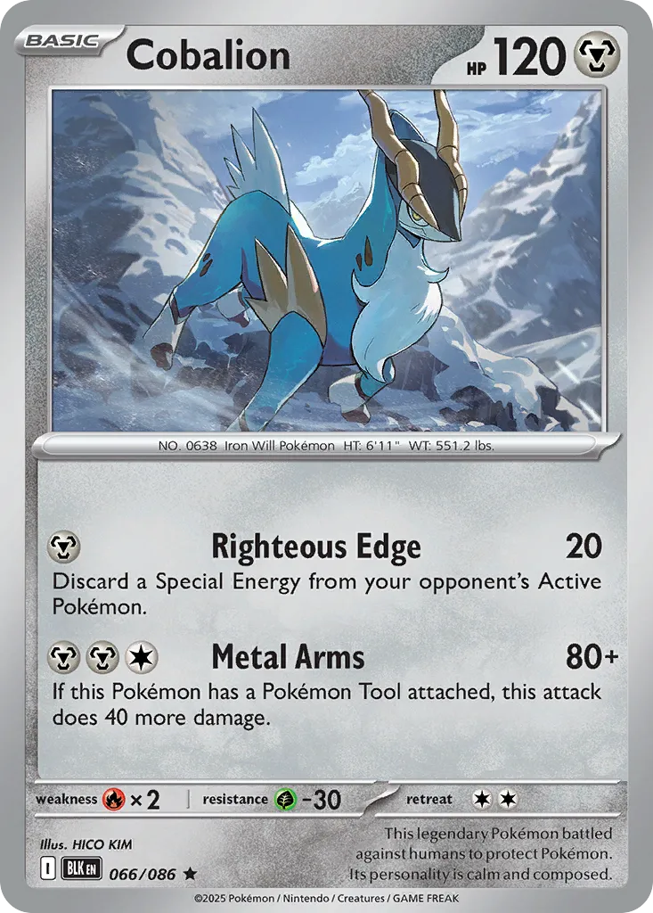 2025 Black Bolt Cobalion Rare #66/86 Rare card image