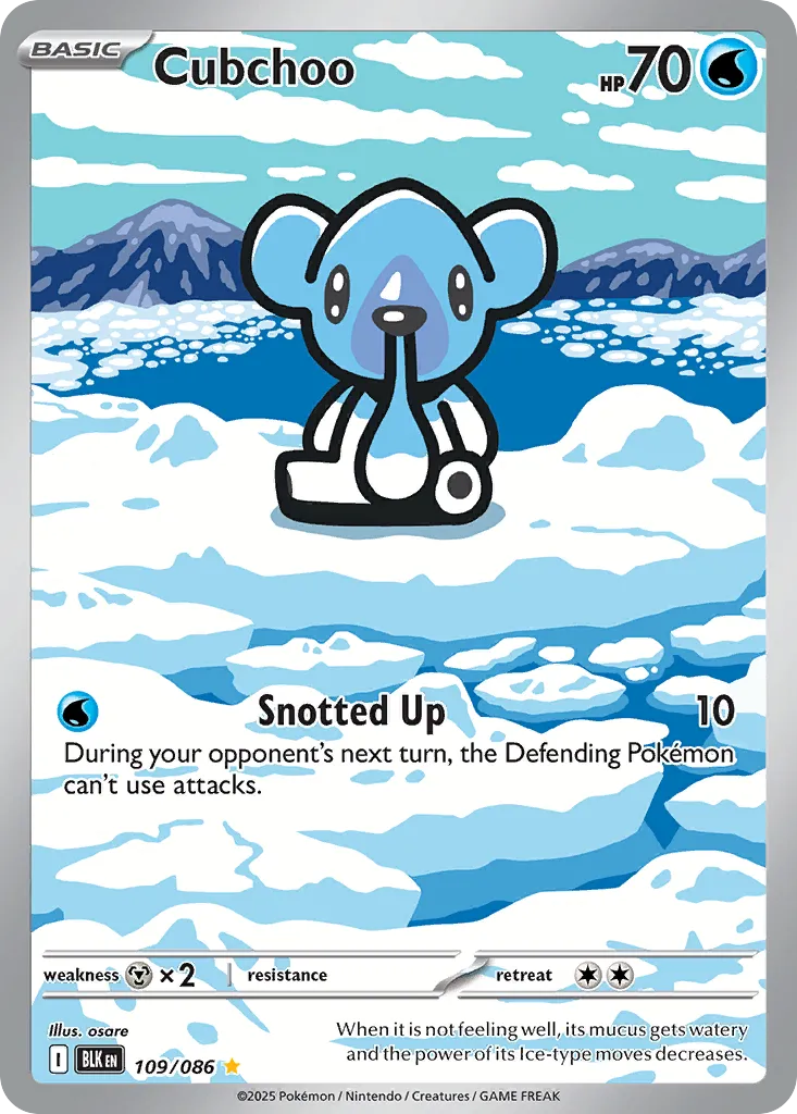 2025 Black Bolt Cubchoo Illustration Rare #109/86 Illustration Rare card image