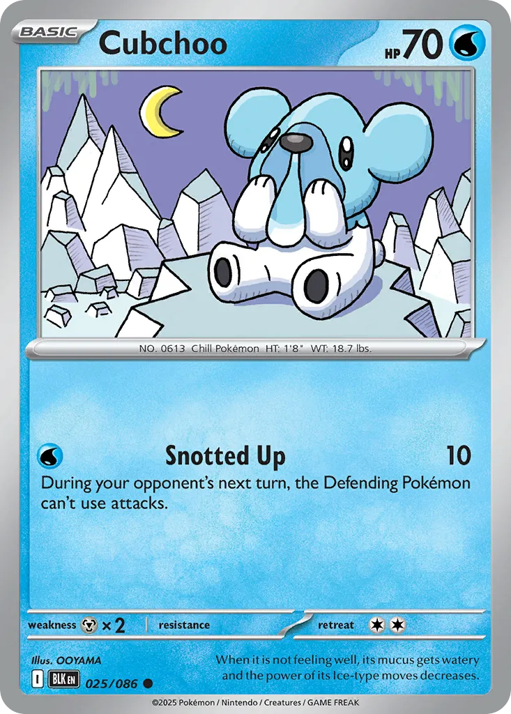 2025 Black Bolt Cubchoo Common #25/86 Common card image