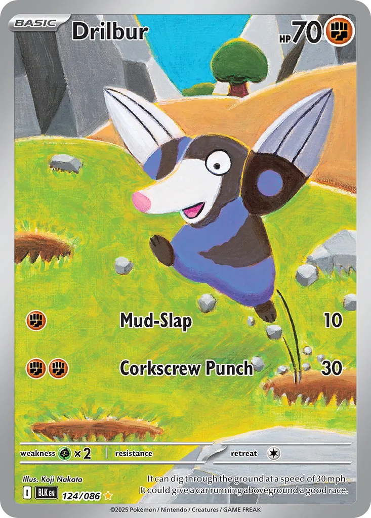 2025 Black Bolt Drilbur #124/86 Illustration Rare card image