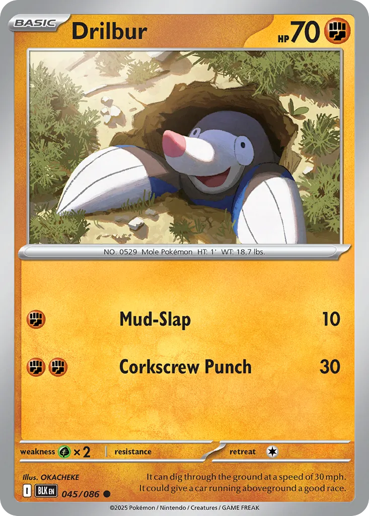 2025 Black Bolt Drilbur Common #45/86 Common card image