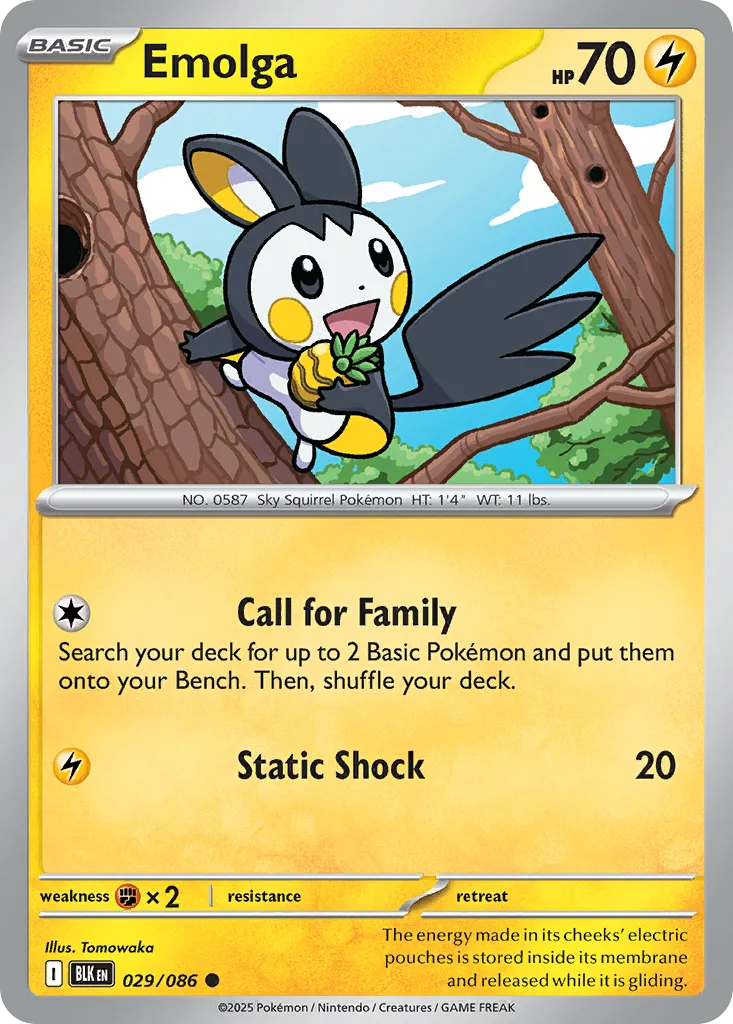 2025 Black Bolt Emolga Common #29/86 Common card image