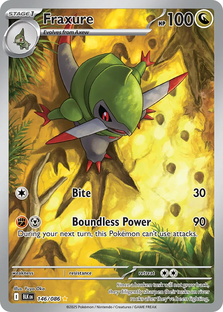 2025 Black Bolt Fraxure Illustration Rare #146/86 Illustration Rare card image