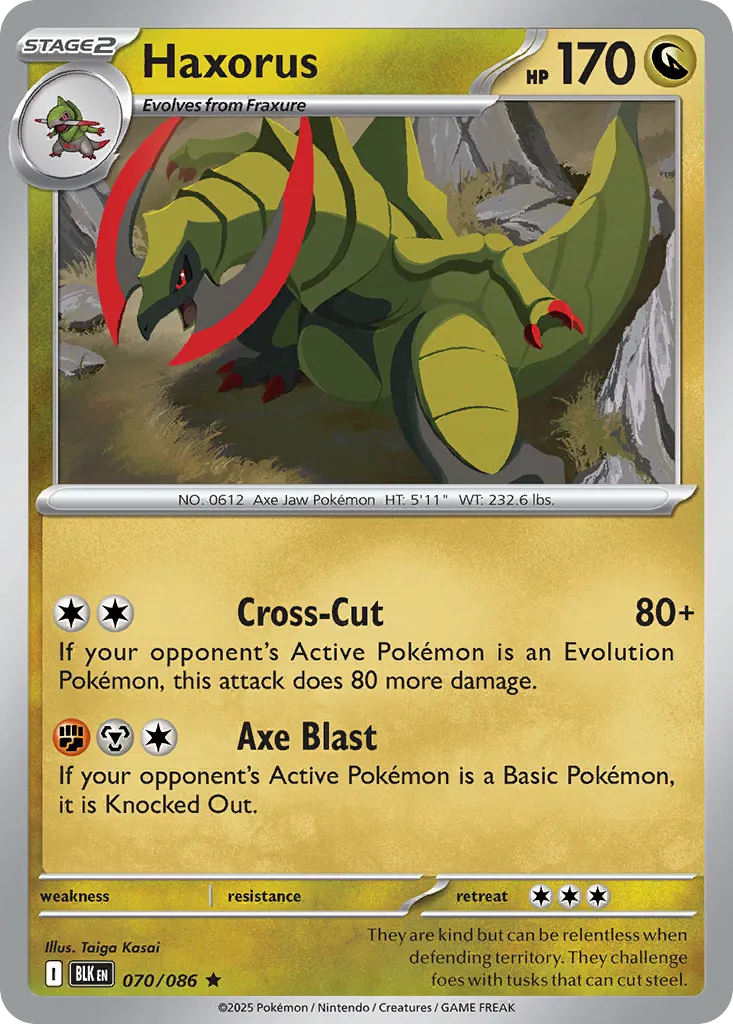 2025 Black Bolt Haxorus Rare #70/86 Rare card image