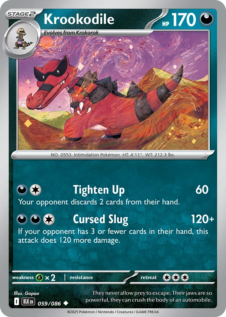 2025 Black Bolt Krookodile Uncommon #59/86 Uncommon card image
