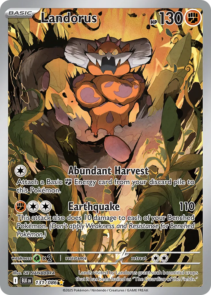 2025 Black Bolt Landorus #131/86 Illustration Rare card image