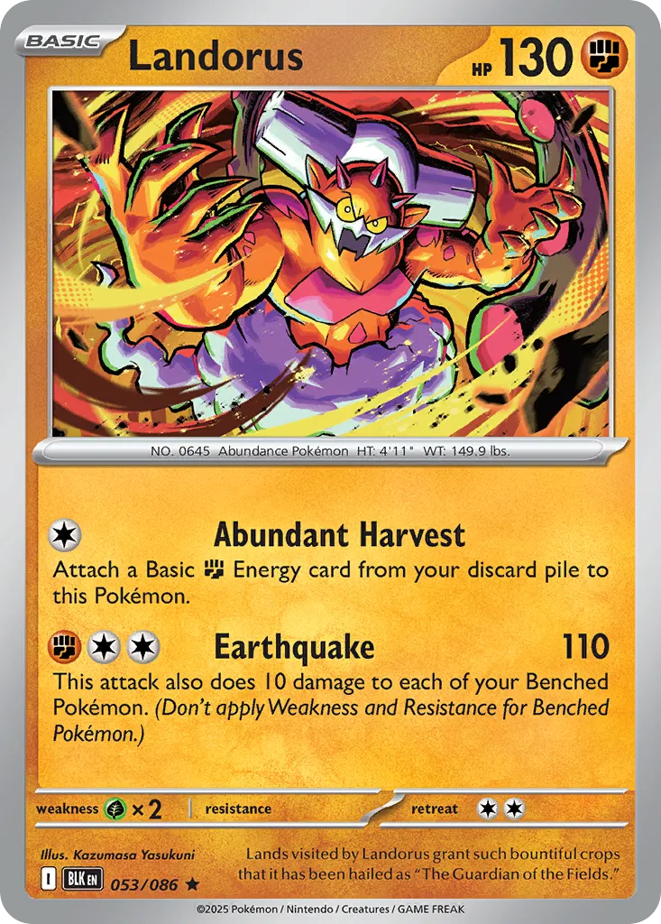 2025 Black Bolt Landorus Rare #53/86 Rare card image