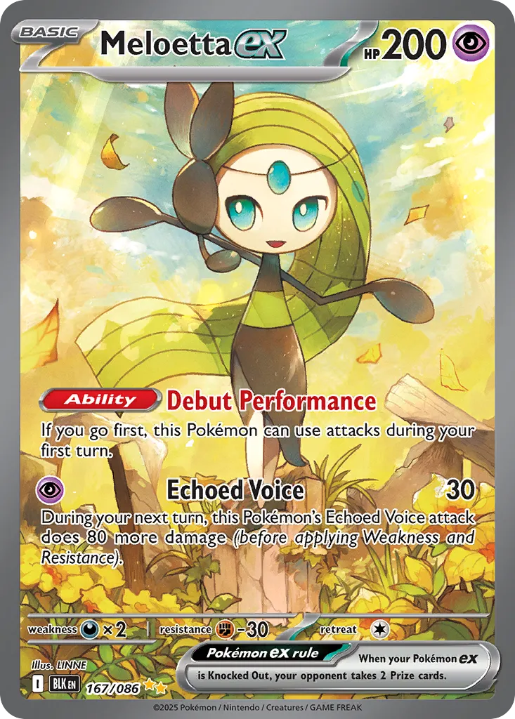 2025 Black Bolt Meloetta ex Special Illustration Rare #167/86 Special Illustration Rare card image