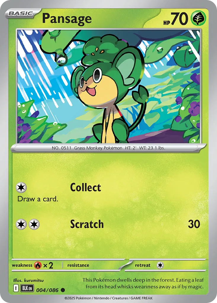 2025 Black Bolt Pansage Common #04/86 Common card image