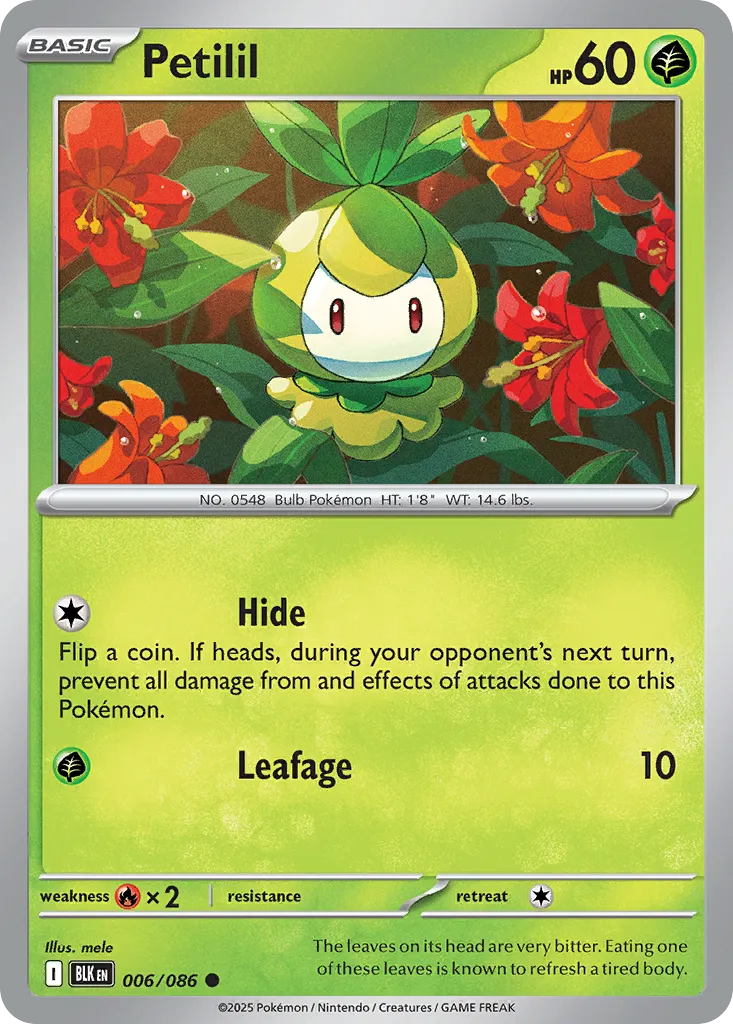2025 Black Bolt Petilil Common #06/86 Common card image