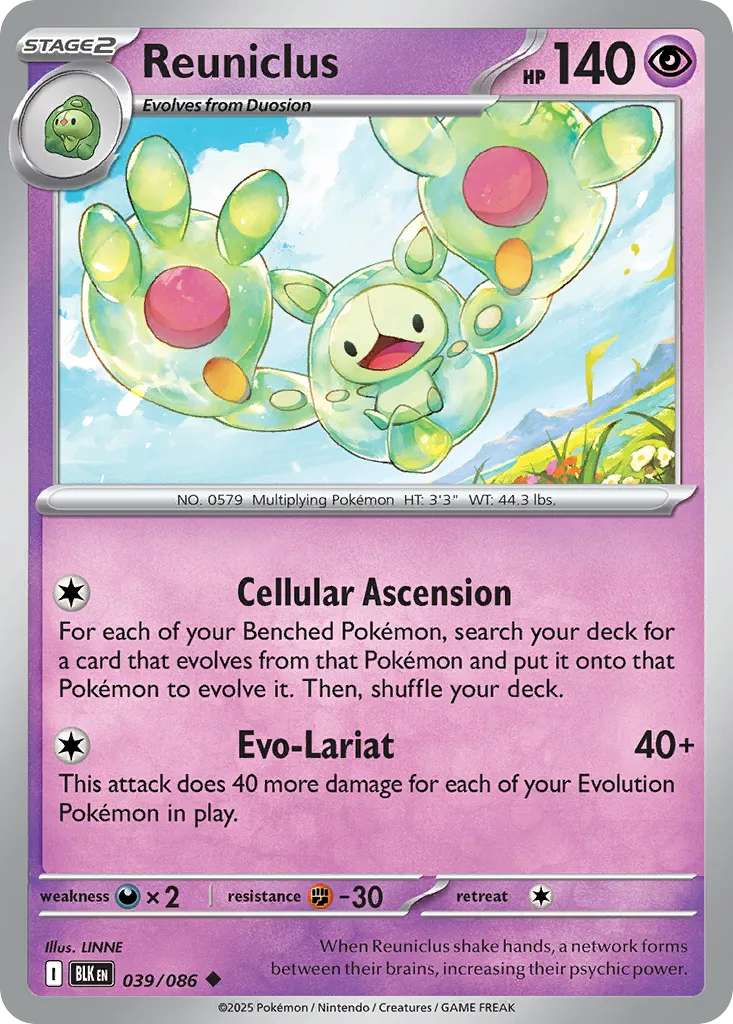 2025 Black Bolt Reuniclus #39/86 Uncommon card image