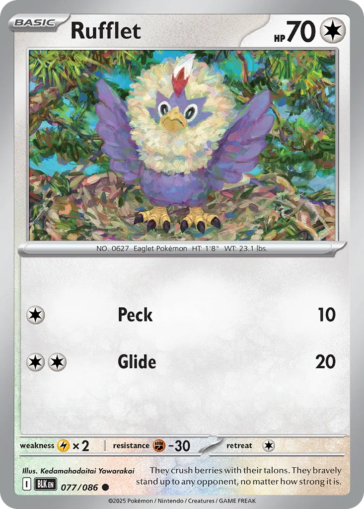 2025 Black Bolt Rufflet Common #77/86 Common card image