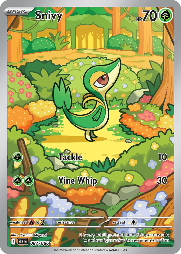 2025 Black Bolt Snivy #87/86 Illustration Rare card image