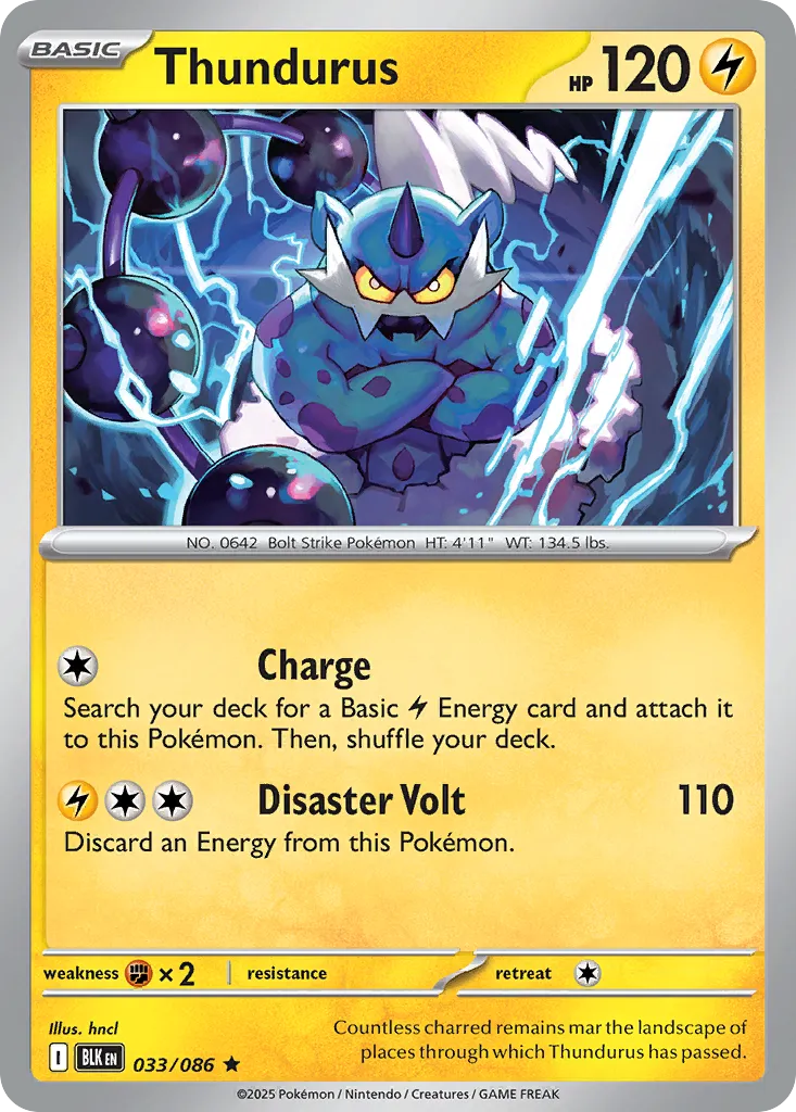 2025 Black Bolt Thundurus Rare #33/86 Rare card image
