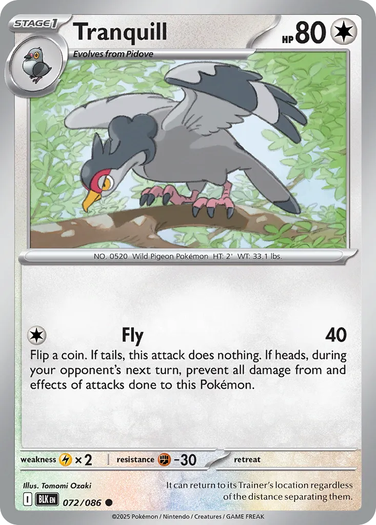 2025 Black Bolt Tranquill Common #72/86 Common card image