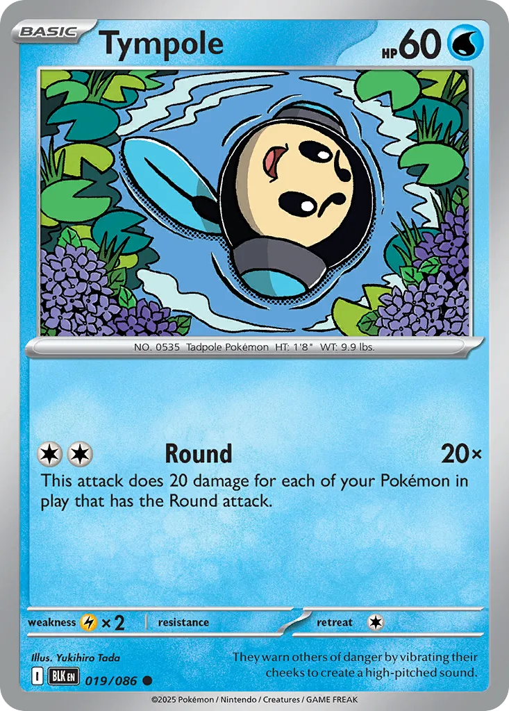 2025 Black Bolt Tympole Common #19/86 Common card image