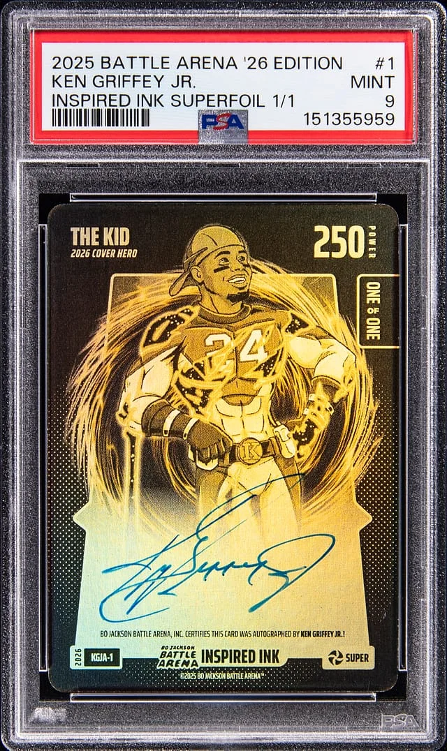 2025 Bo Jackson Battle Arena '26 Edition Inspired Ink Superfoil Ken Griffey Jr. #1 card image