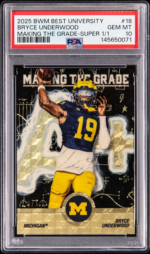 2025 Bowman Best Bryce Underwood University Making the Grade-Superfractor #18 card image