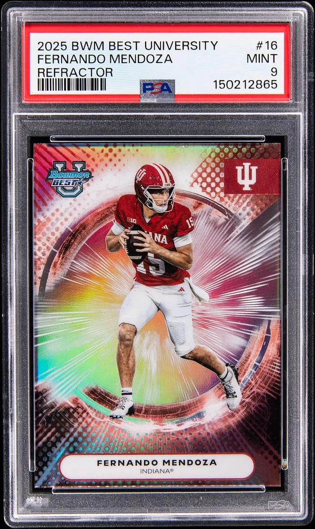 2025 Bowman Best Fernando Mendoza University Refractor #16 card image