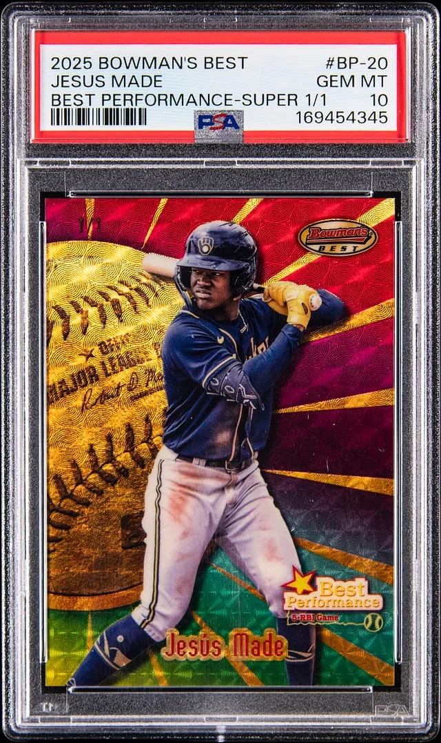 2025 Bowman Best Jesus Made Performance SuperFractor #BP-20 card image