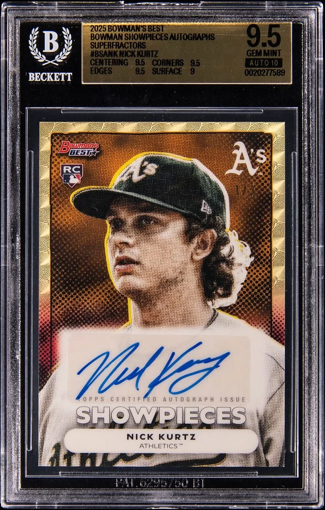 2025 Bowman Best Nick Kurtz Bowman Showpieces Autographs SuperFractor #BSA-NK card image