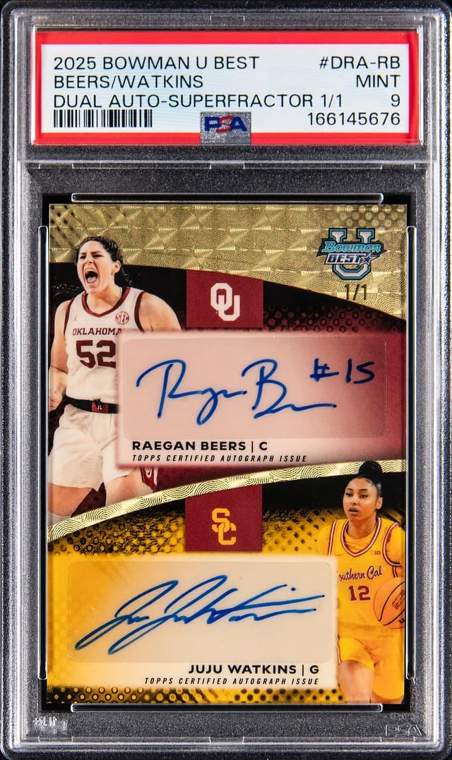 2025 Bowman Best Raegan Beers/Juju Watkins Dual Autographs SuperFractor #DRA-RB card image